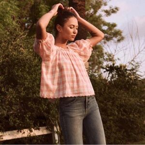 THE GREAT The Garland Gingham Top